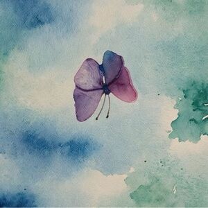 8.5x8.5in - Watercolor Butterfly Art Print Out
